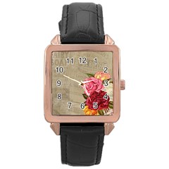 Flower 1646069 960 720 Rose Gold Leather Watch  by vintage2030