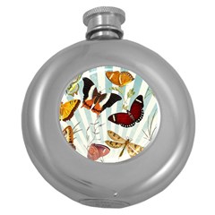 Butterfly 1064147 960 720 Round Hip Flask (5 Oz) by vintage2030