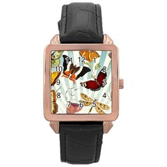 Butterfly 1064147 960 720 Rose Gold Leather Watch  by vintage2030