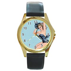 Retro 1107640 960 720 Round Gold Metal Watch by vintage2030