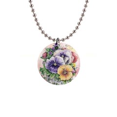 Lowers Pansy Button Necklaces by vintage2030