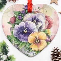 Lowers Pansy Heart Ornament (two Sides)