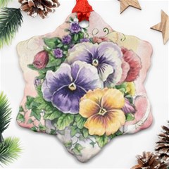 Lowers Pansy Snowflake Ornament (two Sides)