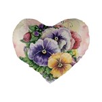 Lowers Pansy Standard 16  Premium Heart Shape Cushions Back