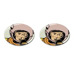 Astronaut Retro Cufflinks (oval) by vintage2030