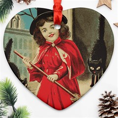 Haloweencard3 Heart Ornament (two Sides) by vintage2030