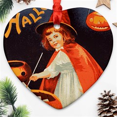 Haloweencard2 Heart Ornament (two Sides) by vintage2030