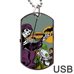 Playing Skeleton Dog Tag Usb Flash (one Side) by vintage2030