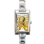 Gold Octopus Rectangle Italian Charm Watch Front