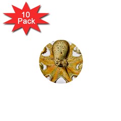 Gold Octopus 1  Mini Buttons (10 Pack)  by vintage2030