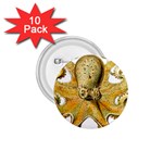 Gold Octopus 1.75  Buttons (10 pack) Front