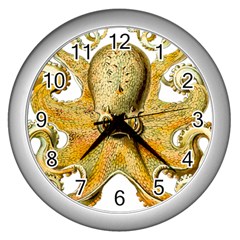 Gold Octopus Wall Clock (Silver)