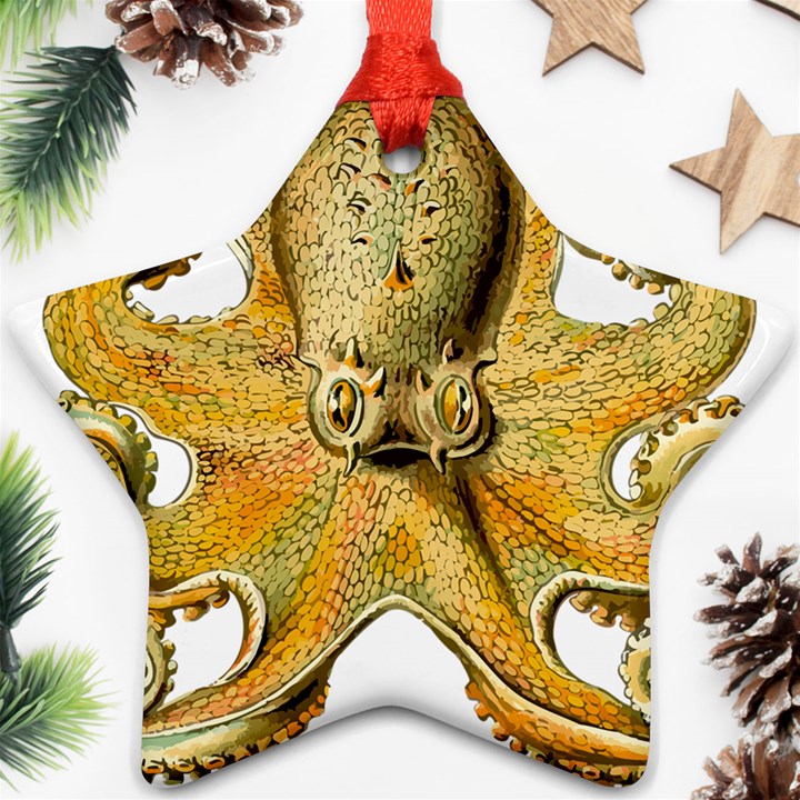 Gold Octopus Star Ornament (Two Sides)