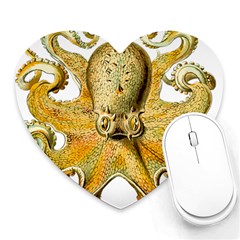 Gold Octopus Heart Mousepads