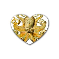 Gold Octopus Rubber Coaster (Heart) 