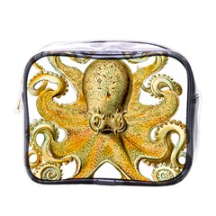 Gold Octopus Mini Toiletries Bag (One Side)