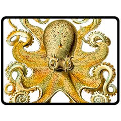 Gold Octopus Fleece Blanket (large)  by vintage2030