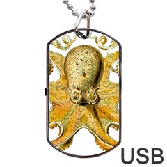 Gold Octopus Dog Tag USB Flash (Two Sides)