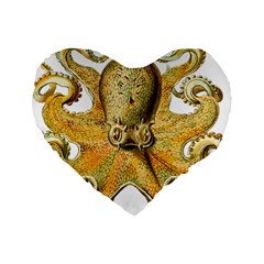 Gold Octopus Standard 16  Premium Heart Shape Cushions by vintage2030