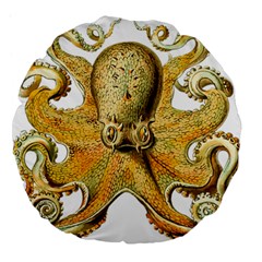 Gold Octopus Large 18  Premium Flano Round Cushions