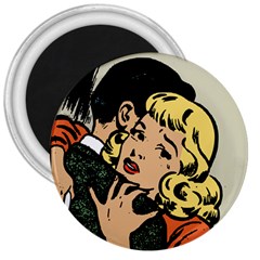 Hugging Retro Couple 3  Magnets by vintage2030