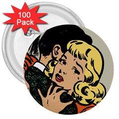 Hugging Retro Couple 3  Buttons (100 Pack)  by vintage2030