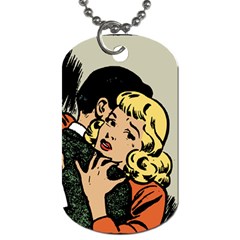 Hugging Retro Couple Dog Tag (one Side) by vintage2030