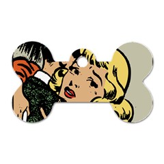 Hugging Retro Couple Dog Tag Bone (one Side) by vintage2030