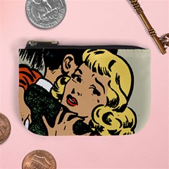 Hugging Retro Couple Mini Coin Purse by vintage2030