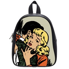 Hugging Retro Couple School Bag (small) by vintage2030