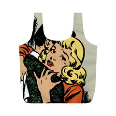 Hugging Retro Couple Full Print Recycle Bag (m) by vintage2030