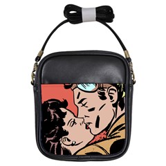 Retrocouplekissing Girls Sling Bag by vintage2030