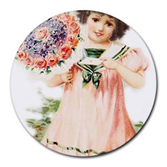 Girl 1731727 1920 Round Mousepads by vintage2030