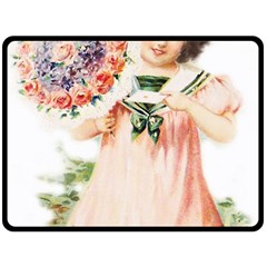 Girl 1731727 1920 Fleece Blanket (large)  by vintage2030