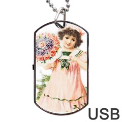 Girl 1731727 1920 Dog Tag Usb Flash (two Sides) by vintage2030