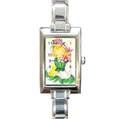 Girl 1731722 1920 Rectangle Italian Charm Watch by vintage2030