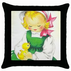 Girl 1731722 1920 Throw Pillow Case (black) by vintage2030