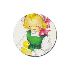 Girl 1731722 1920 Rubber Round Coaster (4 Pack)  by vintage2030