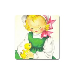 Girl 1731722 1920 Square Magnet by vintage2030