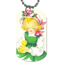 Girl 1731722 1920 Dog Tag (two Sides) by vintage2030