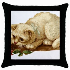 Cat 1827211 1920 Throw Pillow Case (black) by vintage2030