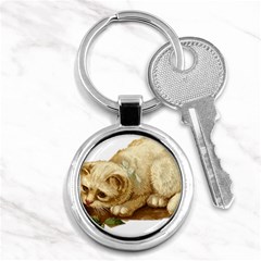 Cat 1827211 1920 Key Chains (round)  by vintage2030