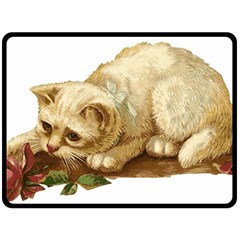 Cat 1827211 1920 Fleece Blanket (large)  by vintage2030