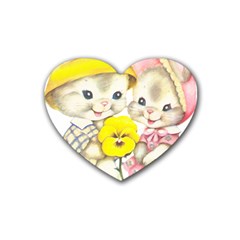 Rabbits 1731749 1920 Heart Coaster (4 Pack)  by vintage2030