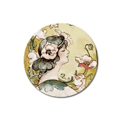 Lady 1650603 1920 Magnet 3  (round) by vintage2030