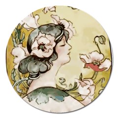 Lady 1650603 1920 Magnet 5  (round) by vintage2030