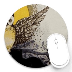 Owl 1462736 1920 Round Mousepads by vintage2030