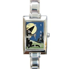 Black Cat 1462738 1920 Rectangle Italian Charm Watch by vintage2030