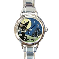 Black Cat 1462738 1920 Round Italian Charm Watch by vintage2030