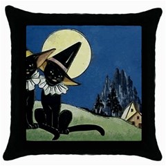 Black Cat 1462738 1920 Throw Pillow Case (black) by vintage2030